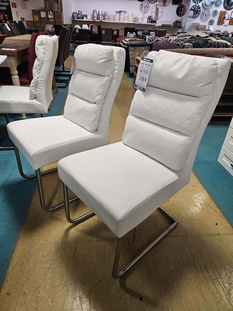 2er Set Schwingstuhl Tamme Kunstleder Weiß statt 398€