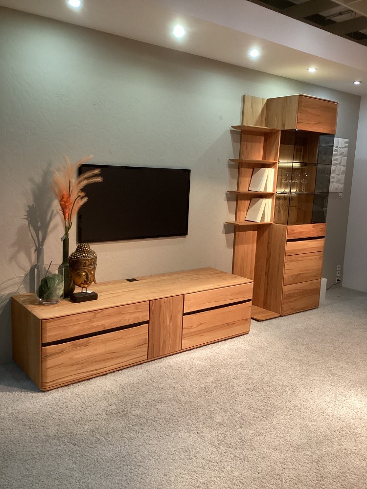 Anbauwand Kernbuche massiv