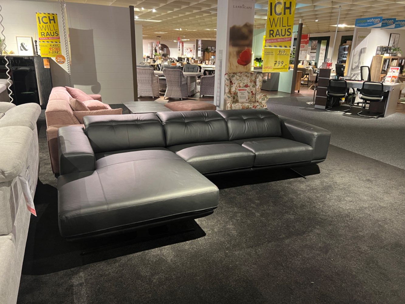 ECKSOFA ECHTLEDER INKL KOPFTEILVERSTELLUNG