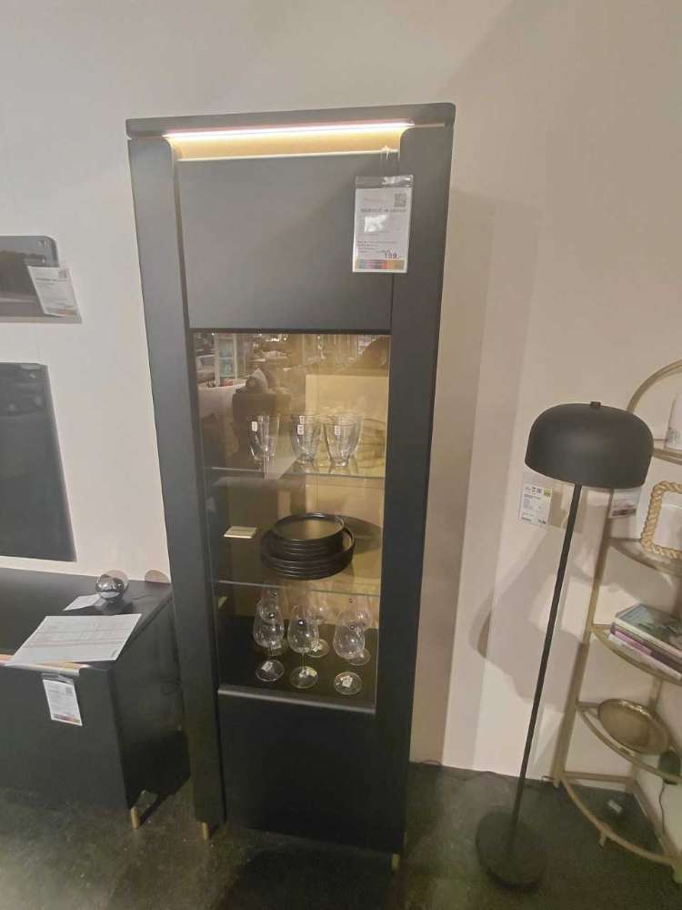 Vitrine, schwarz matt