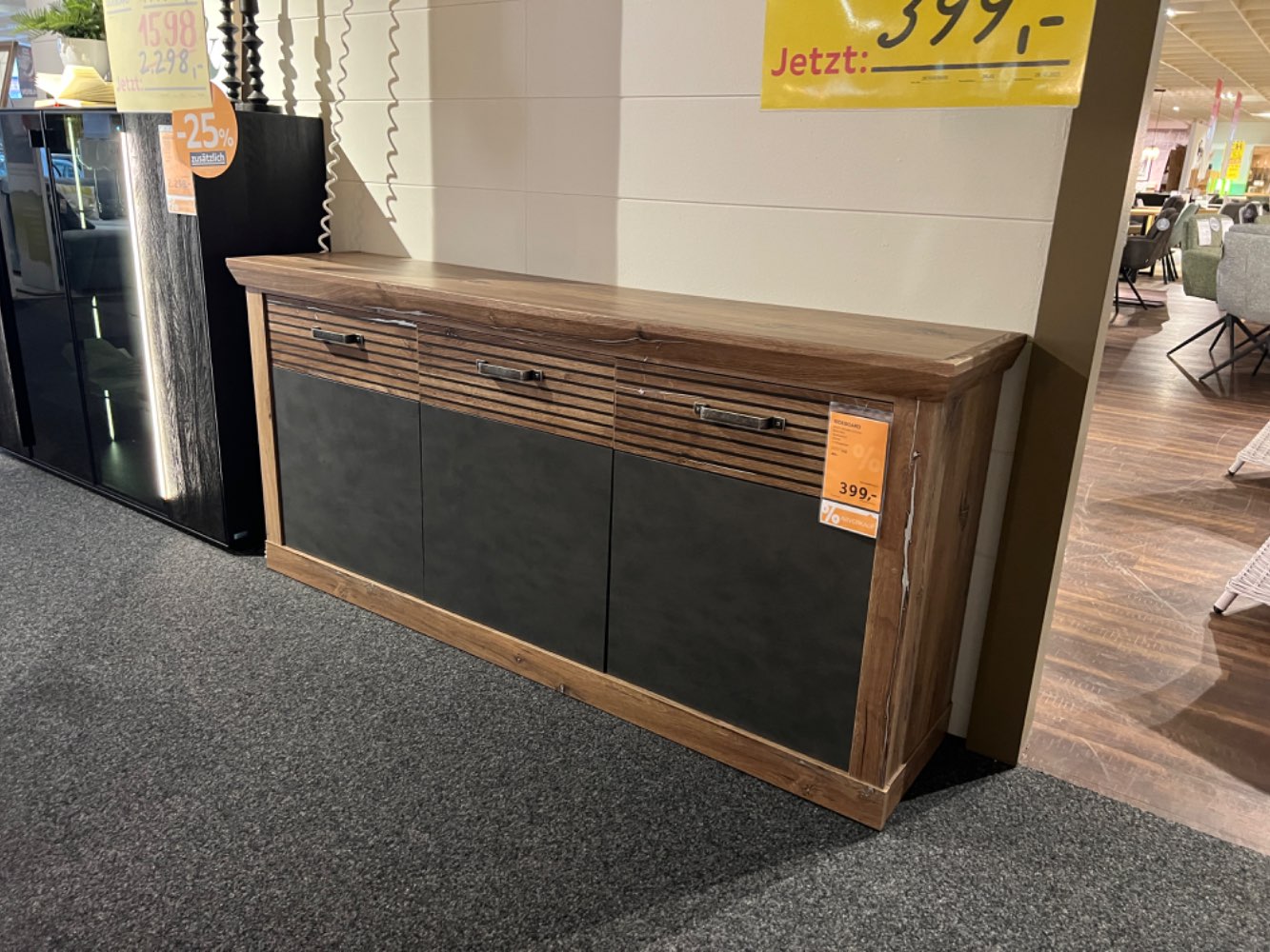 SIDEBOARD EICHE NACHBILDUNG & ANTHRAZIT