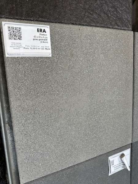 Era Platten 40x40x4 cm Grau Kugelgestrahlt (2.Wahl )