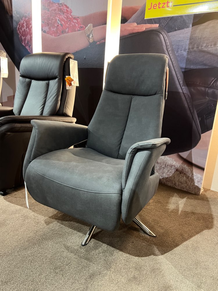 RELAXSESSEL MIT MANUELLER FUNKTION MICROFASER GRAU