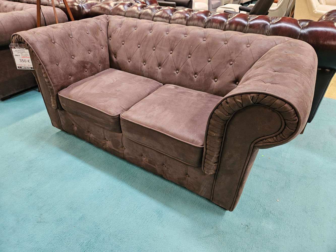 Sofa Couch Chester 2 Sitzer Leder Optik statt 1299€