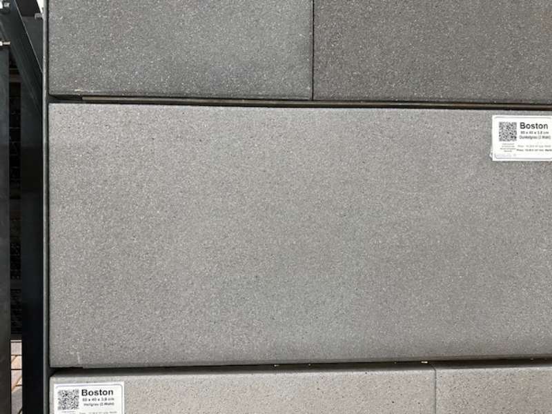Boston Platten 80x40x3,8 cm dunkelgrau feingestrahlt ( 2.Wahl )