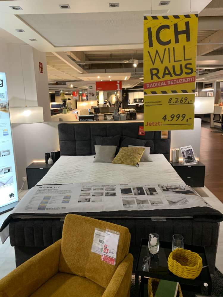 MÖBEL, MUSTERRING,BOXSPRINGBETT,ANTHRAZIT,LGF.180×200 CM, XXXLUTZ