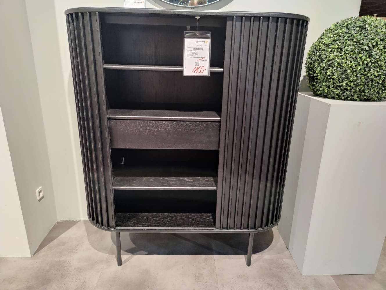 Highboard – Susa – B 110 cm – TRENDHOPPER – Retro Eiche schwarz