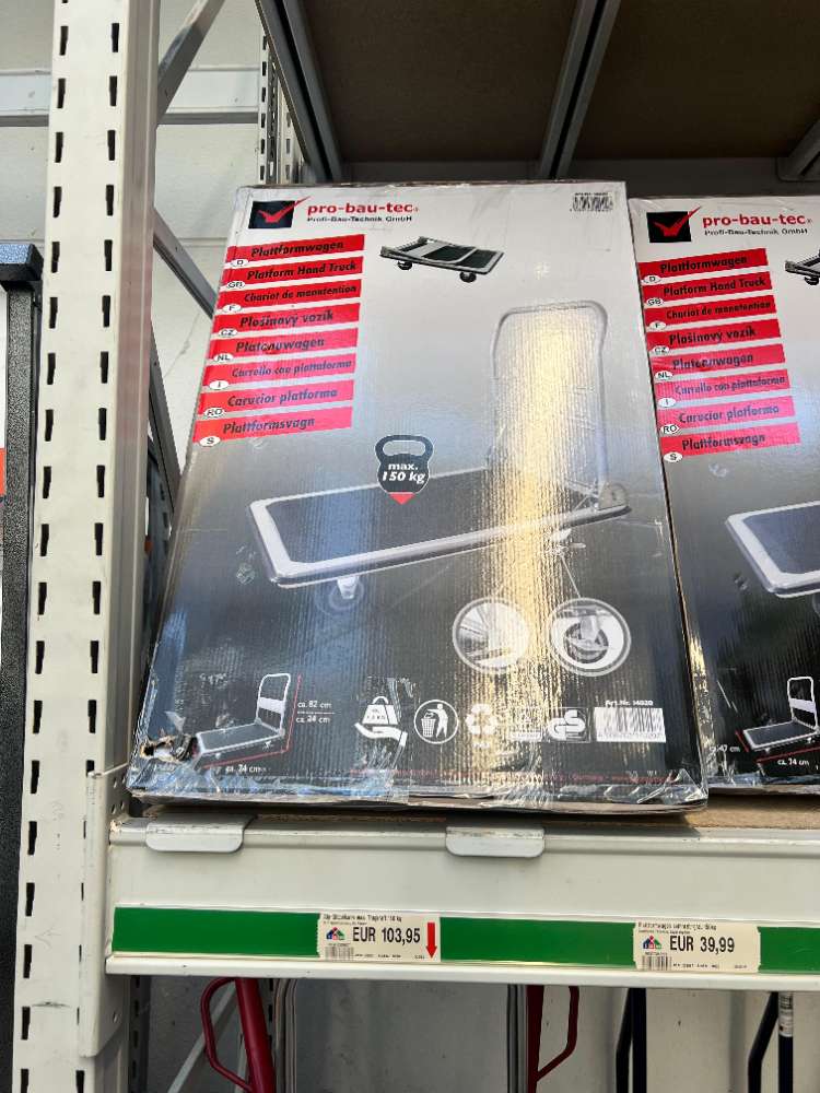 Plattformwagen anthrazit grau 150 kg