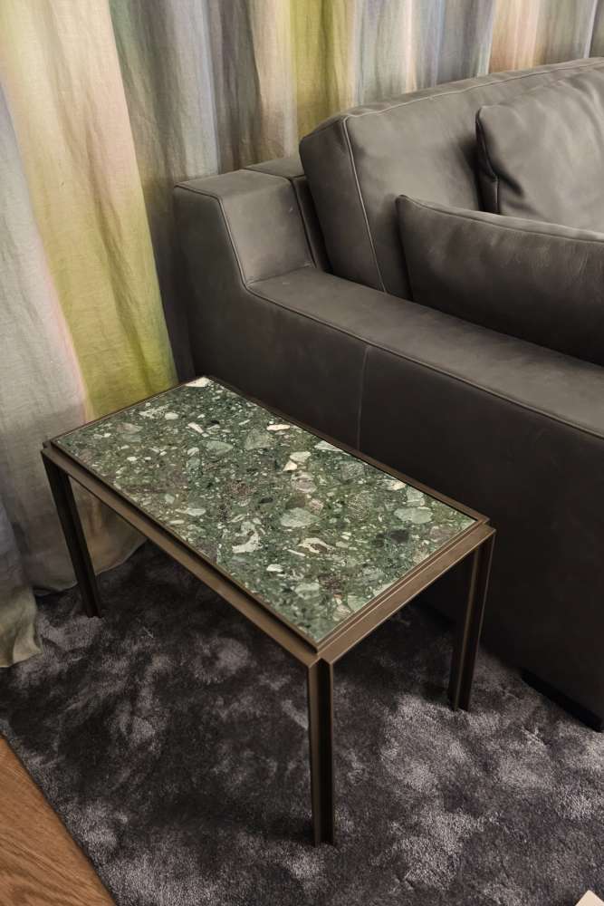 Möbel, BW Beistelltisch Hudson in Terrazzo green mit bronze