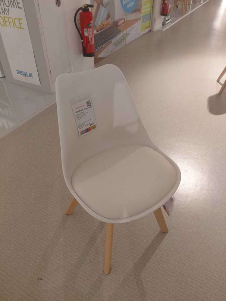 Polsterstuhl, Kunststoff, weiß
