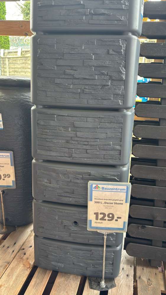 Wandtank 4rain Slim graphit-grey 330l Decor Stone / Uetersen