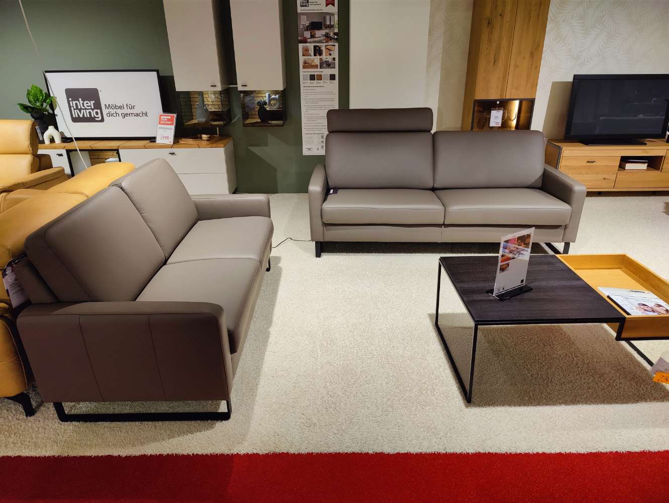 Garnitur – Ledergarnitur – 3er 2,5er – Sofa – mit Motor