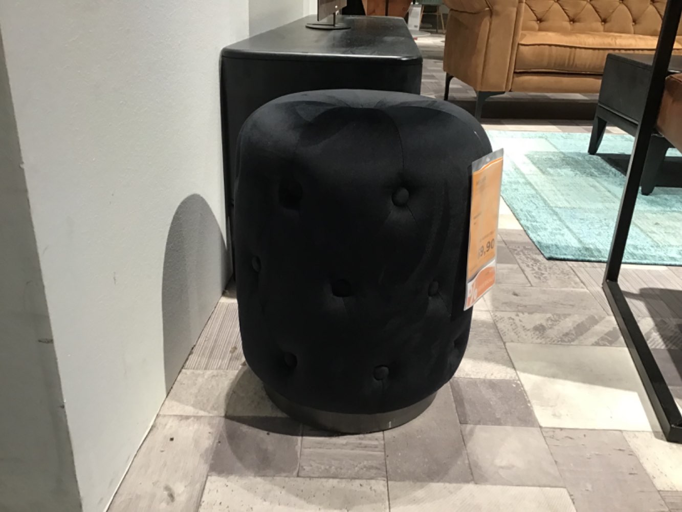 XXXLutz Ausstellungsstück Möbel Hocker Davon Samt schwarz