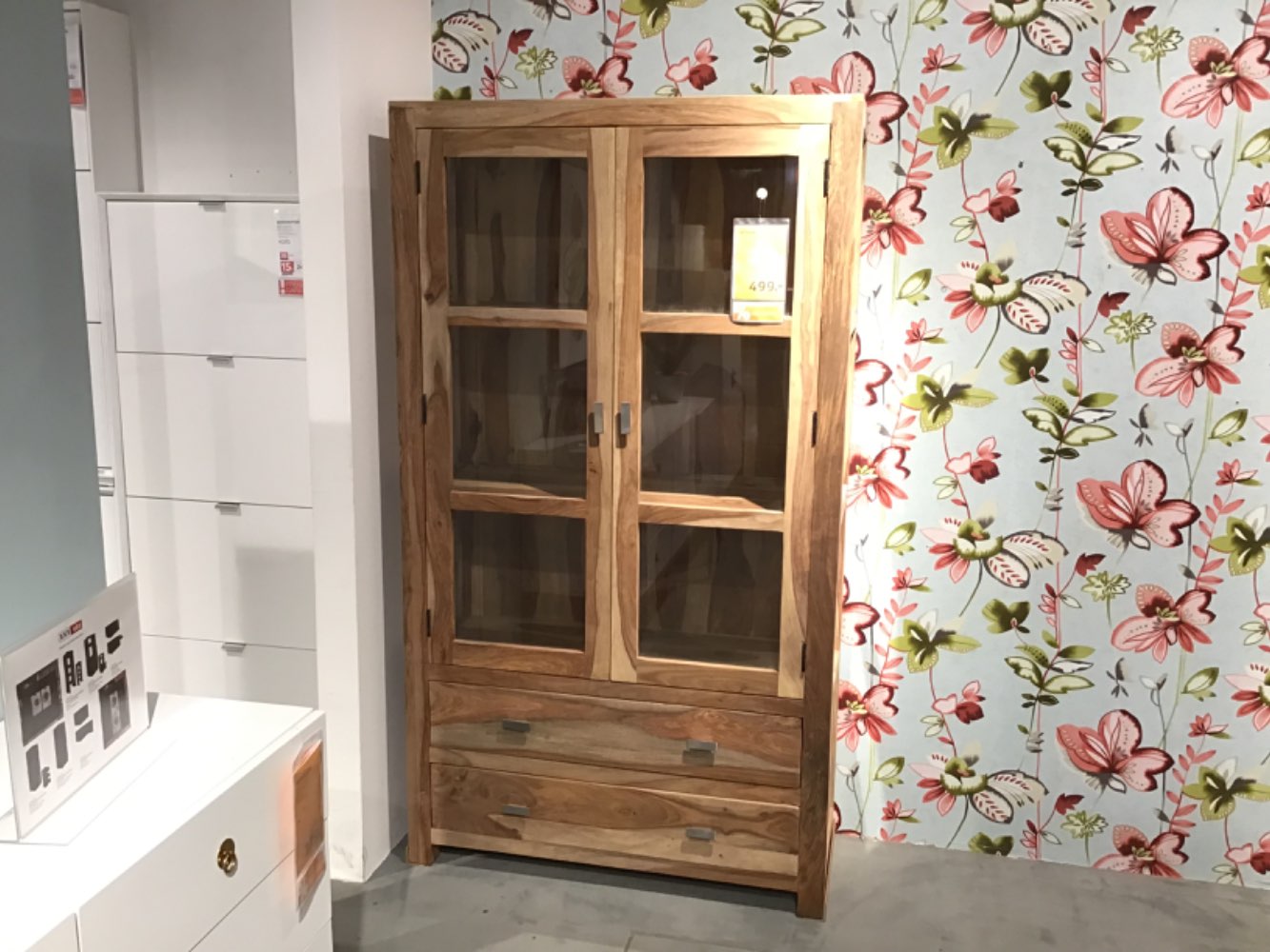 XXXLutz Ausstellungsstück Möbel Vitrine Inka II Shisham massiv na