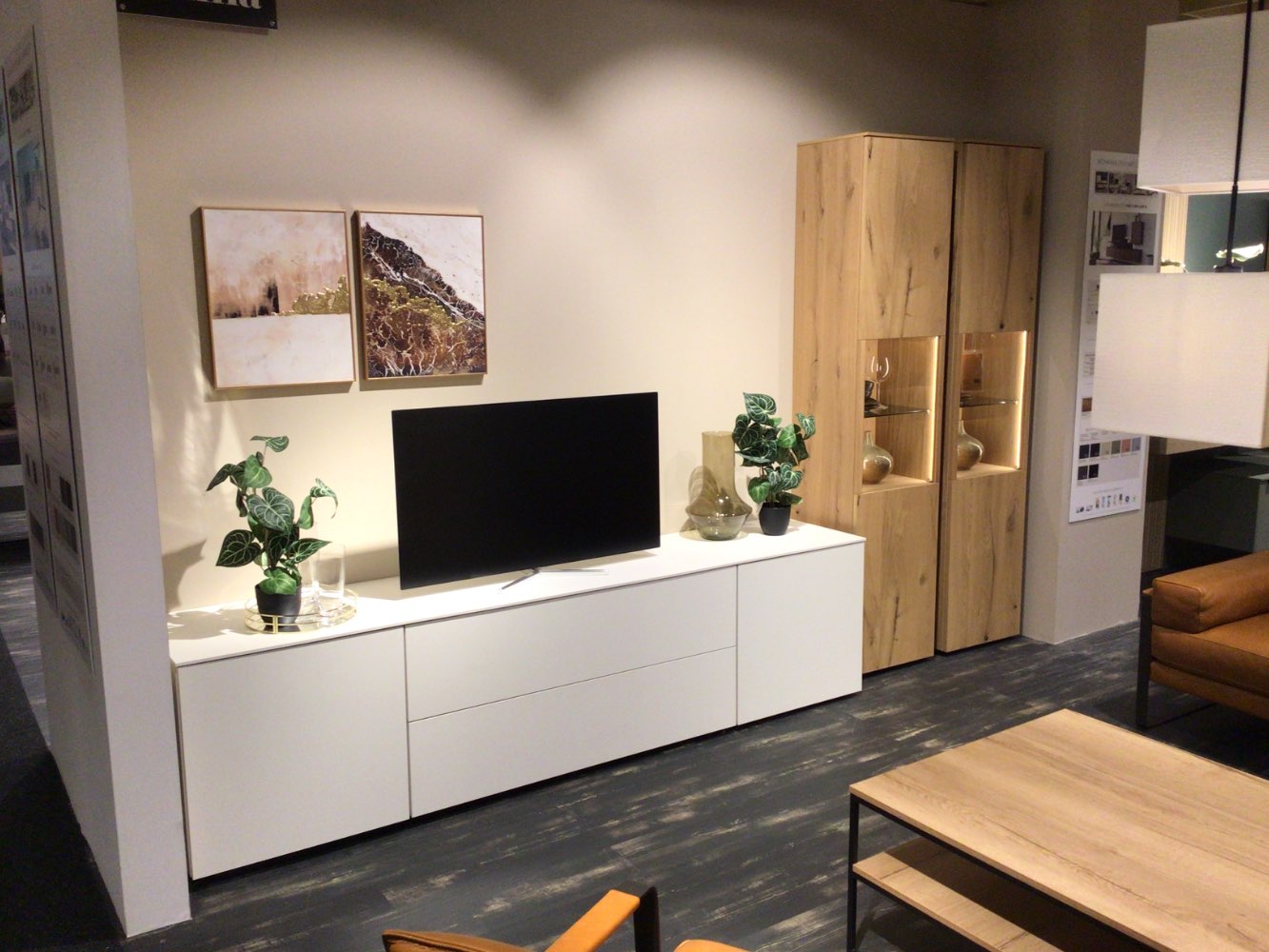 Möbel Wohnwand Avala Nobilia Celina Home weiß Eiche XXXLutz