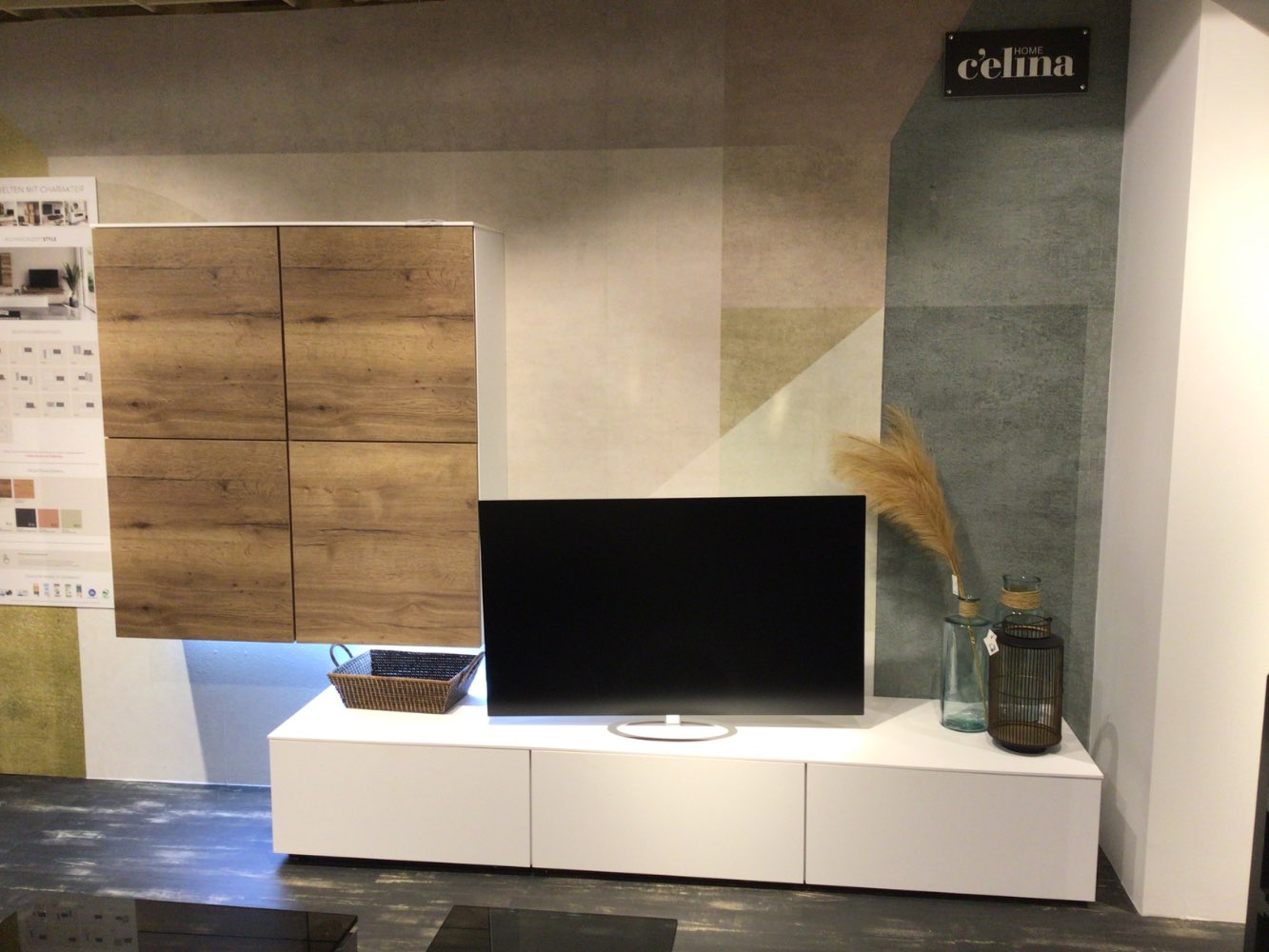 Möbel Wohnwand Style Nobilia Celina Home weiß / Havanna XXXLutz