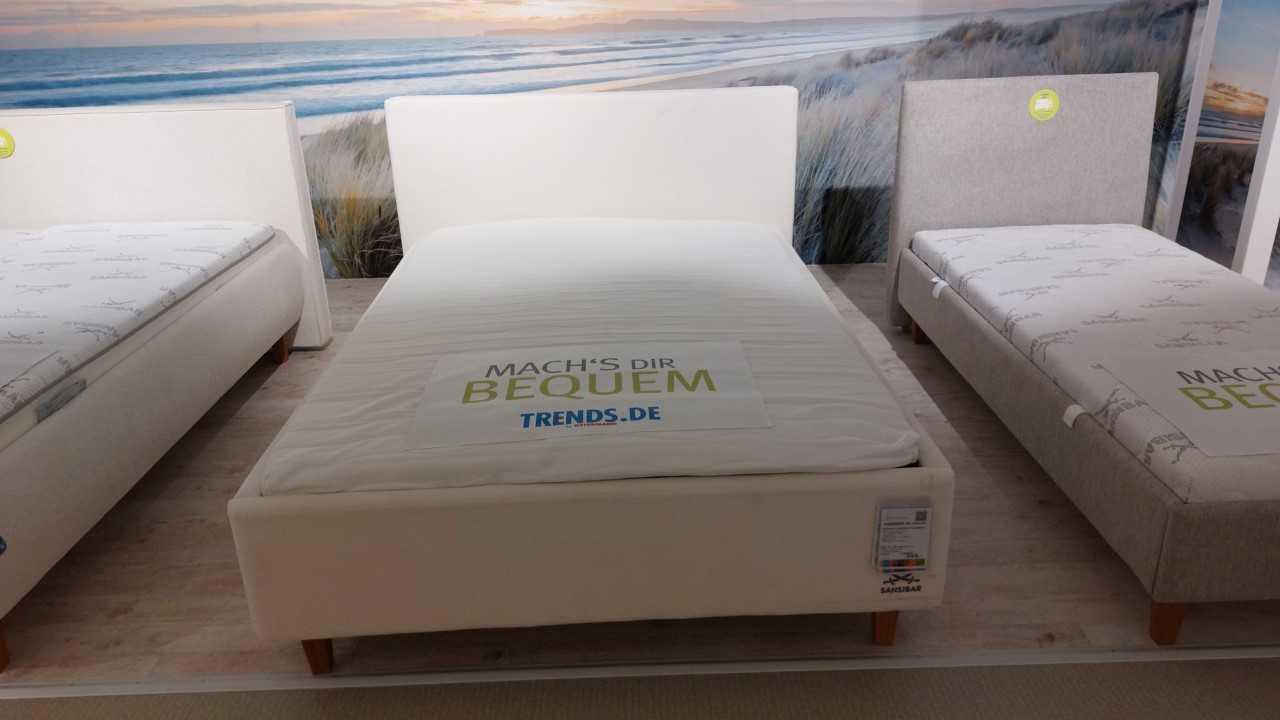 Polsterbett, beige, Liegefläche 140×200 cm