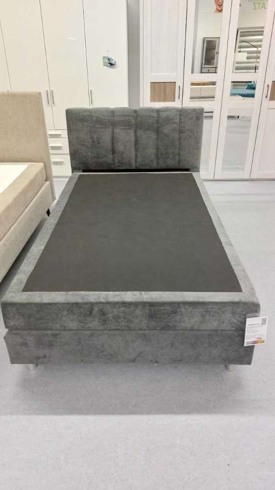 Boxspringbett, anthrazit, Liegefläche 120×200 cm