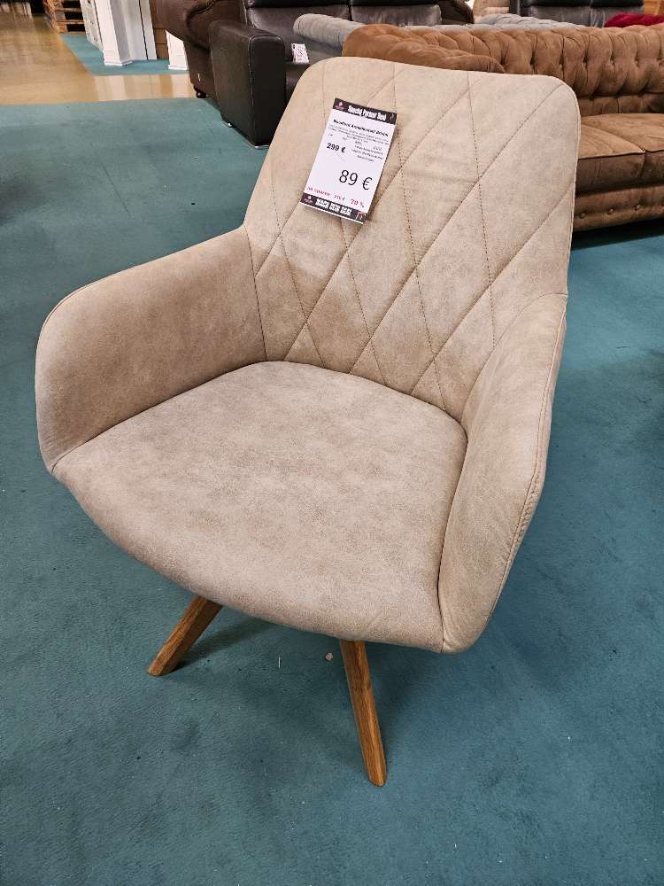 Woodford Armlehnenstuhl Bristol Mikrofaser Creme statt 299€