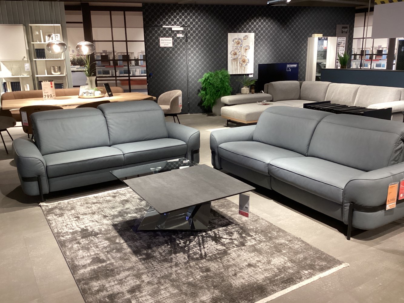 Möbel, Set aus 2,5-Sitzer und 3-Sitzer Circles JOOP, Aqua