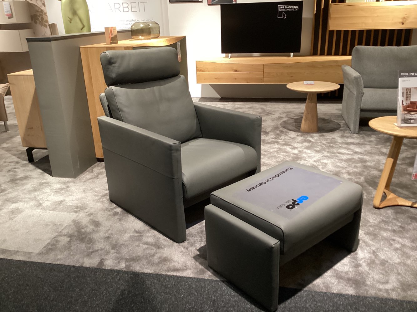 Möbel, Sessel inkl. Hocker Varese 175, Erpo, ca. 75×78-87x89cm