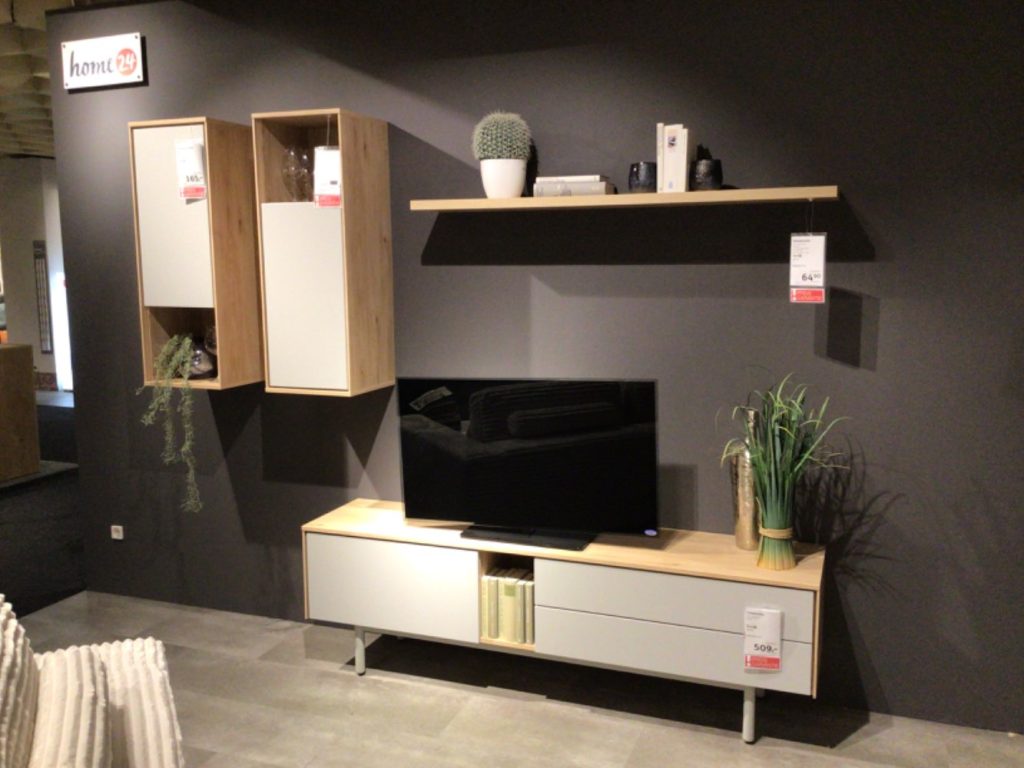 Möbel Wohnwand EMA Home 24 Lagerware Eiche / grau XXXLutz