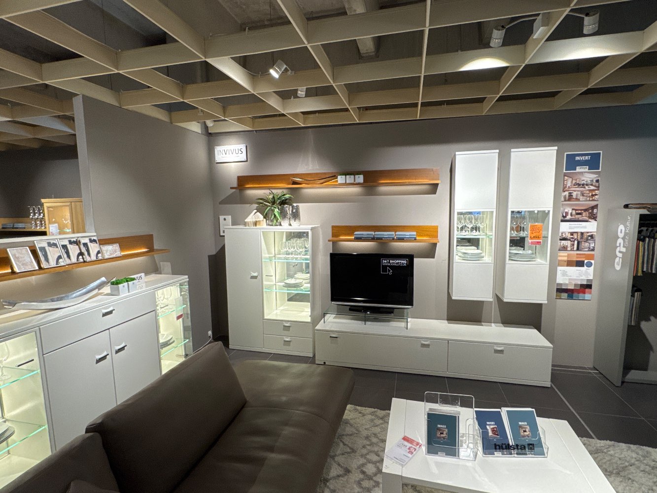 Möbel, Wohnzimmer, Invert, Weiß / Nussbaum, XXXLutz