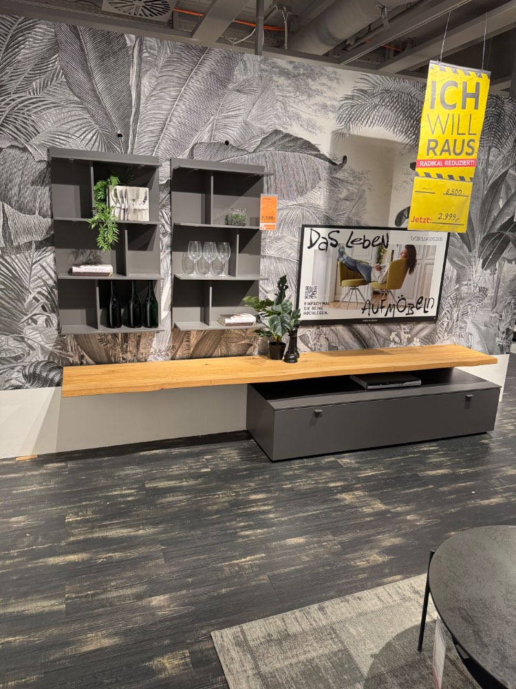 Wohnwand Schiefergrau Echtholz XXXLutz Heilbronn