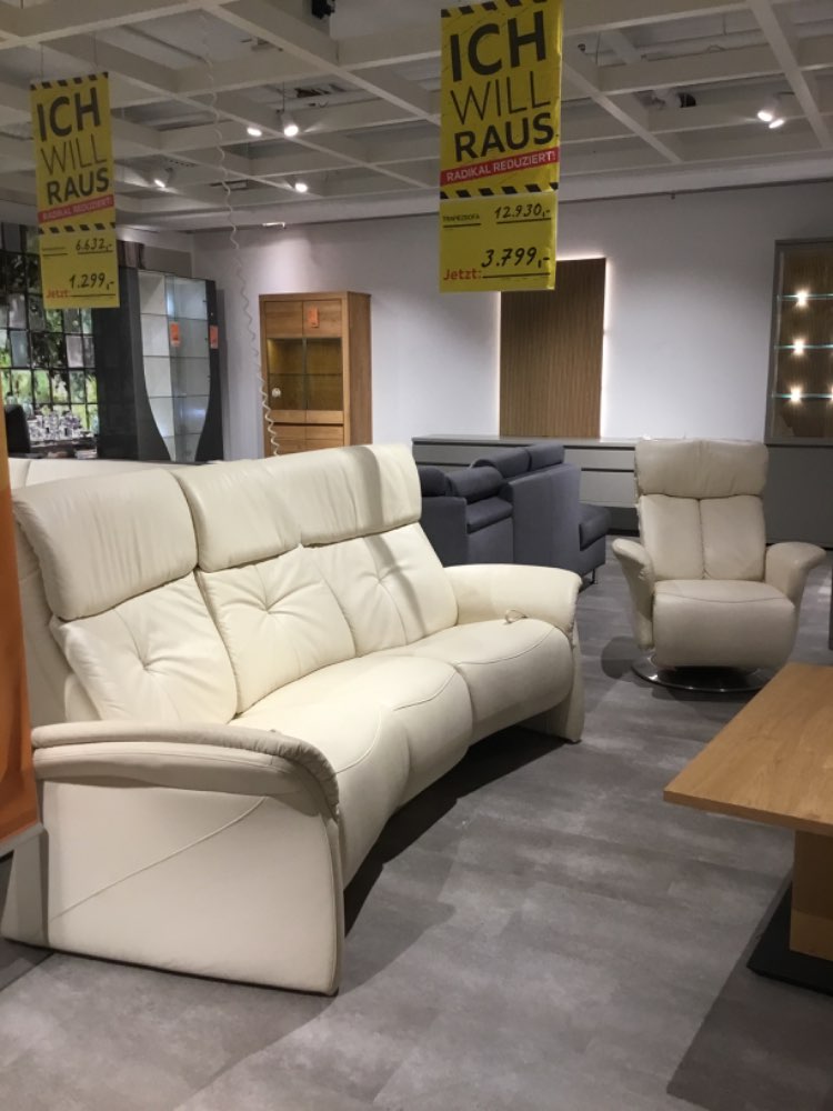 Möbel, Trapezsofa + Sessel , weiss, XXXLutz Karlsruhe