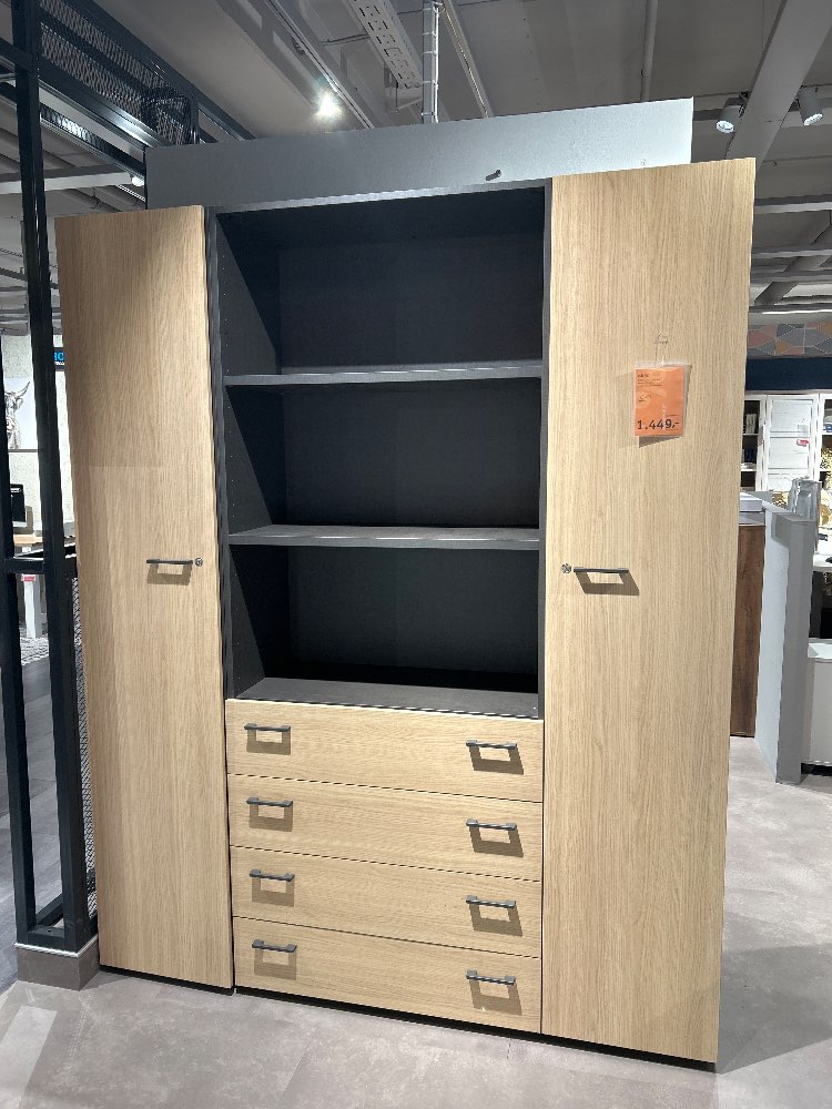 Möbel, Novel, Büro Alfa, Eichefarben/Grau, XXXLutz