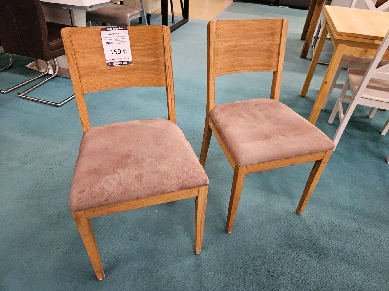 Esszimmerstuhl 2er Set Wildeiche Massiv statt 459€