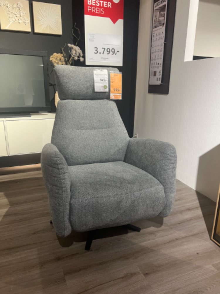 RELAXSESSEL GRAU MANUELLE RELAXFUNKTION