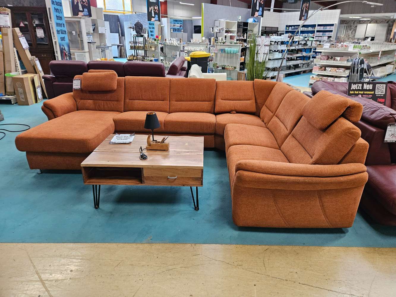 meinSofa Couch Wohnlandscha Donald Mikrofa. Teracotta statt 9839€