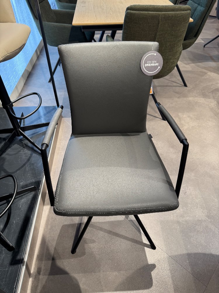 XXXLUTZ LUDWIGSBURG, MUSTERRING, ESSZIMMERSTUHL, LEDER, ANTHRAZIT