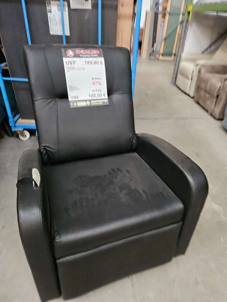 Fernsehsessel Alvaro Kunstleder Schwarz statt 189,90€