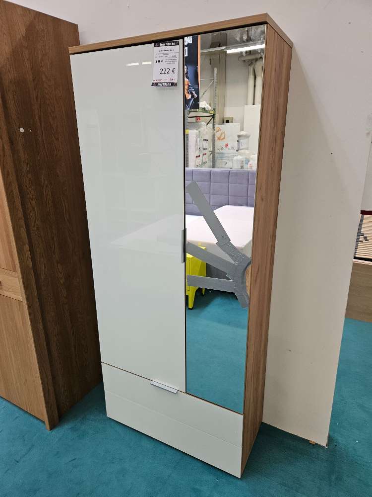Dielenschrank Bent Eich Weiß Glas statt 559€