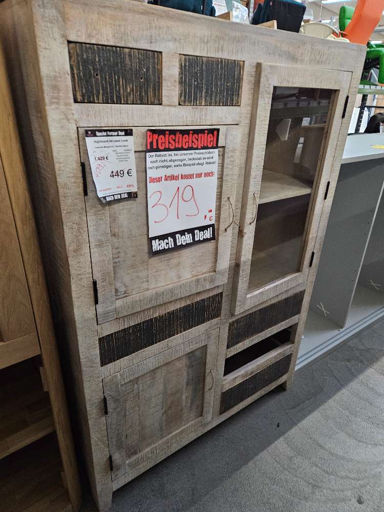 Highboard Used Look Mangoholz statt 1429€