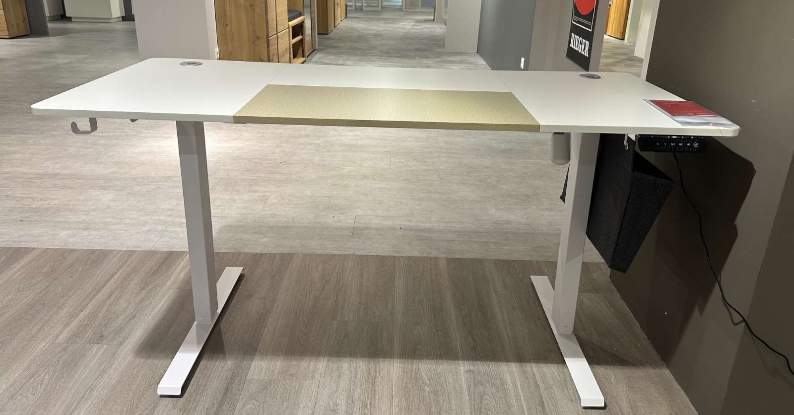 Schreibtisch Weiß / Absetzung beige ⚡️Sparpreis⚡️