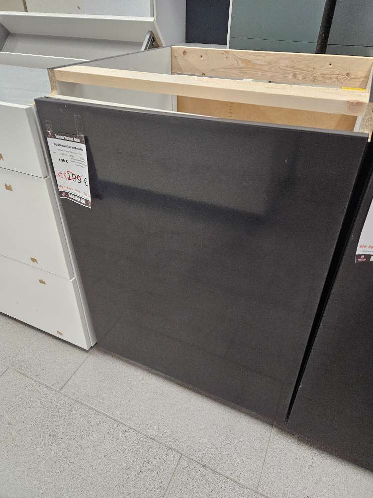 Küche Spülenunterschrank Hochglanz Schwarz statt 699€
