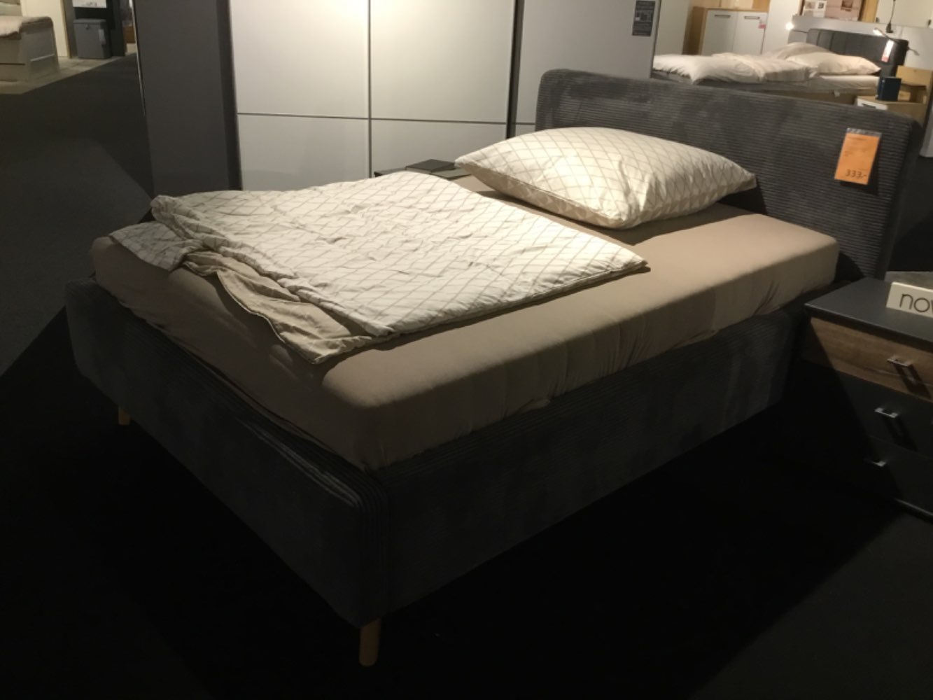 Möbel,Meise,Polsterbett Mattis,Cord Grau,140x200cm,XXXLutz