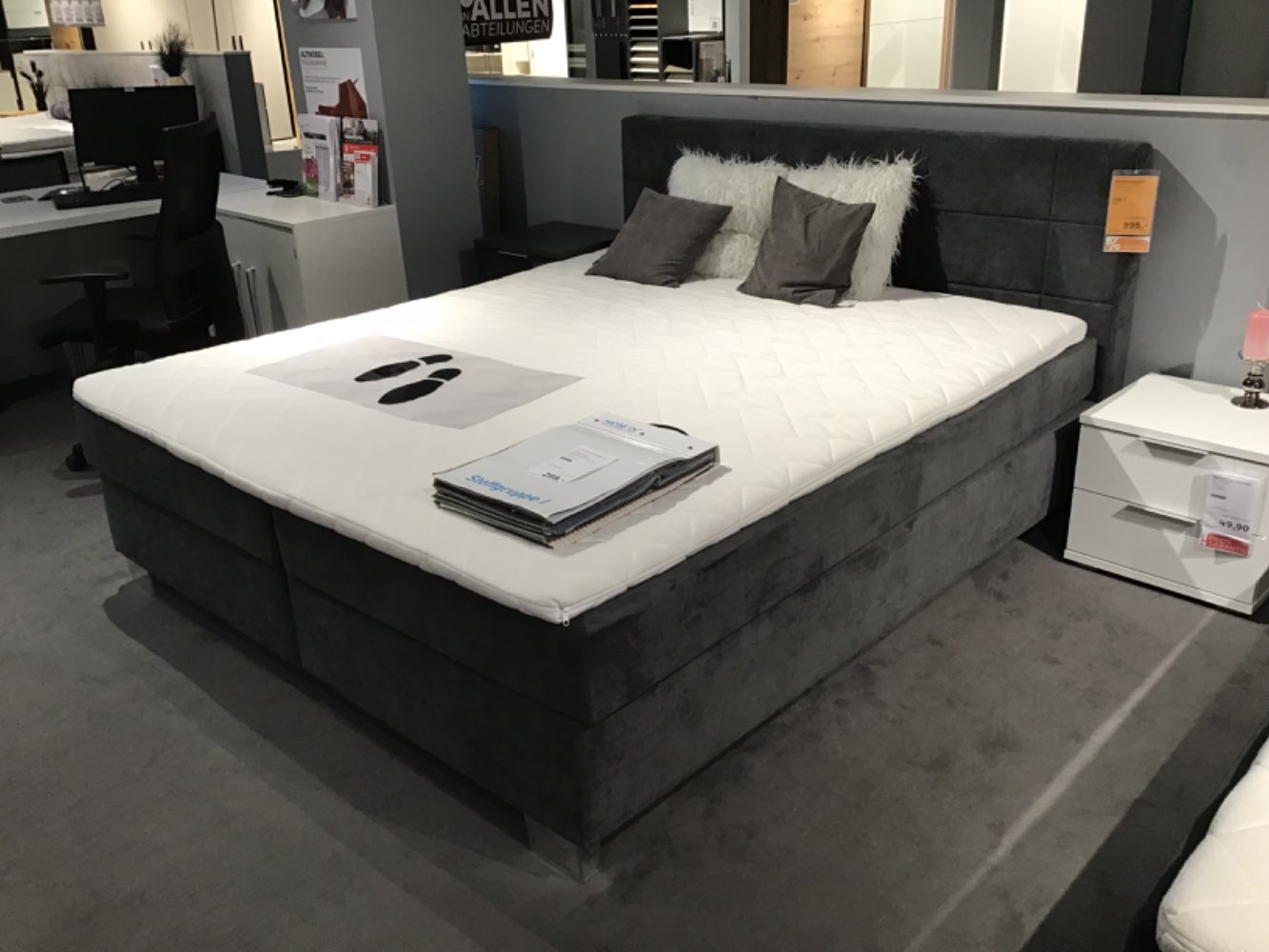 XXXLutz Ausstellungsstück Möbel Boxspringbett Verona anthrazit