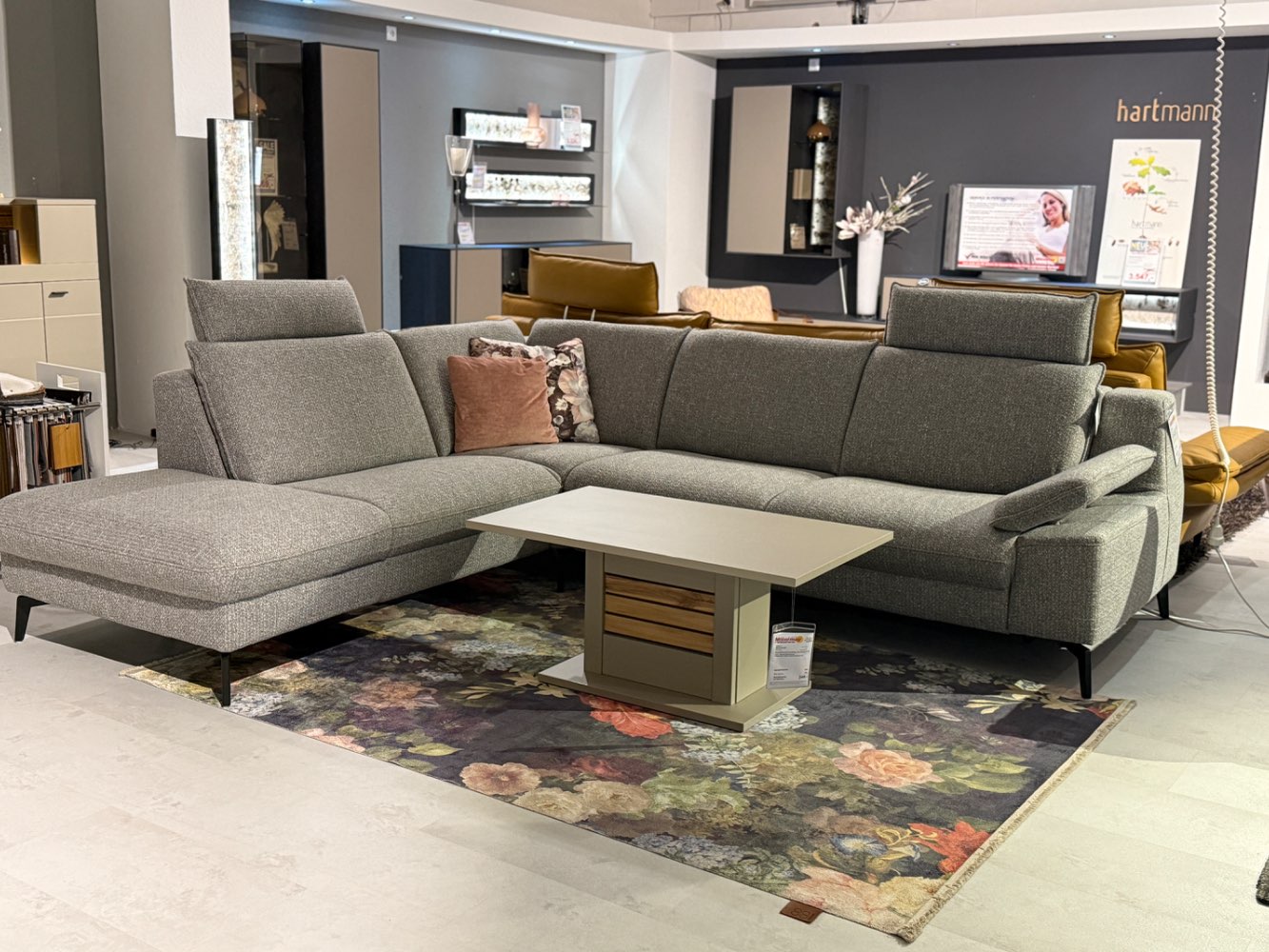 Hukla Ecksofa-Funktionssofa m. motorischer Vorziehbank