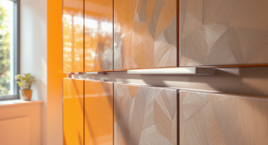 Folierter gelber Schrank