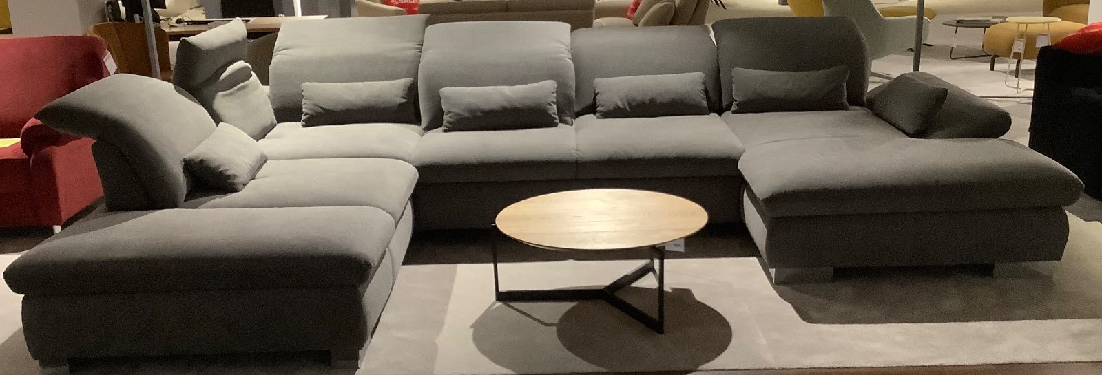 Ecksofa/Stoffbezug grau