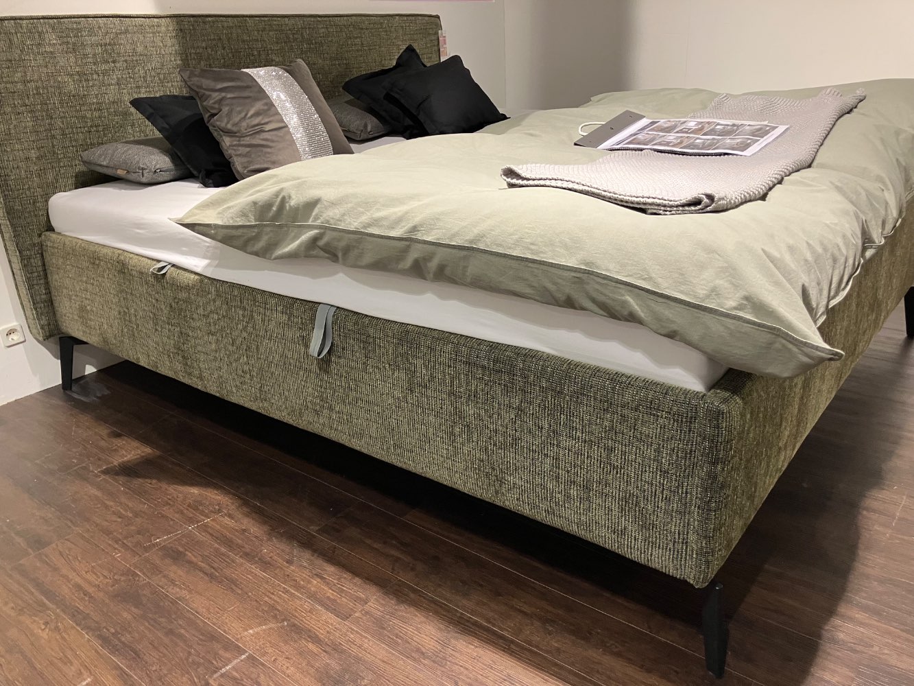 Polsterbett, Stoff, mit Bettkasten