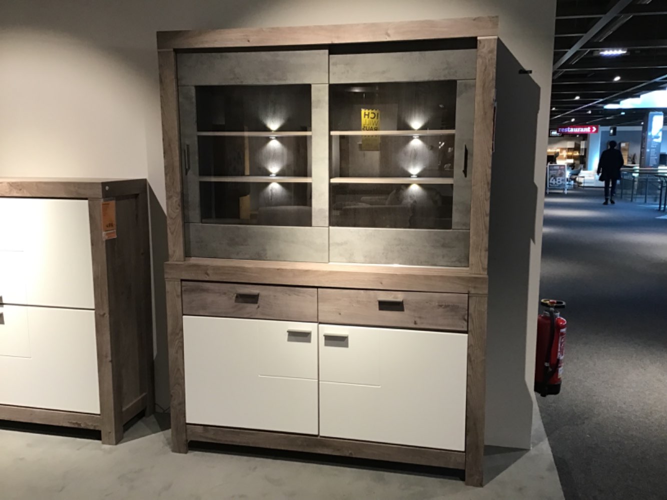 XXXLutz Ausstellungsstück Möbel Vitrinenkombi Granada Eiche weiß