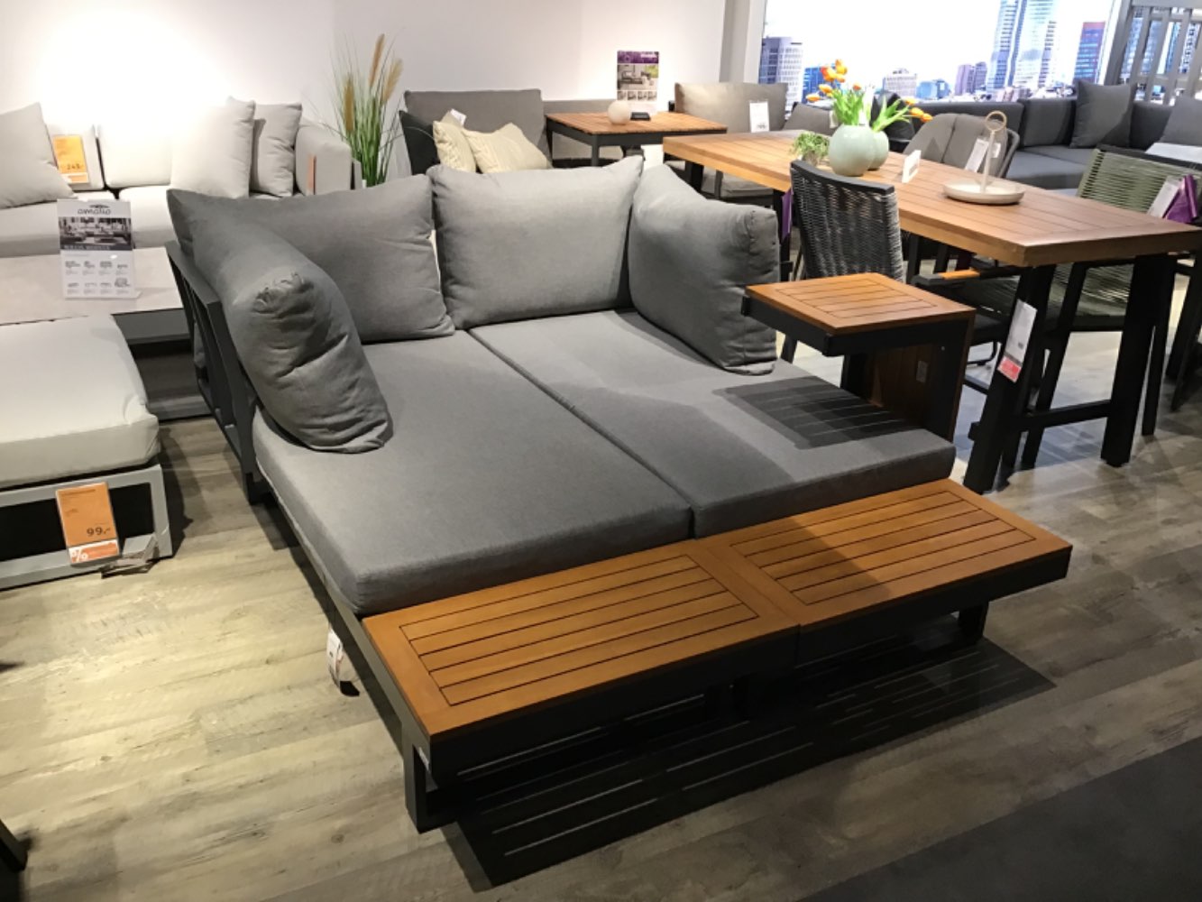 XXXLutz Ausstellungsstück Möbel Loungegarnitur Galicia Alu Holz