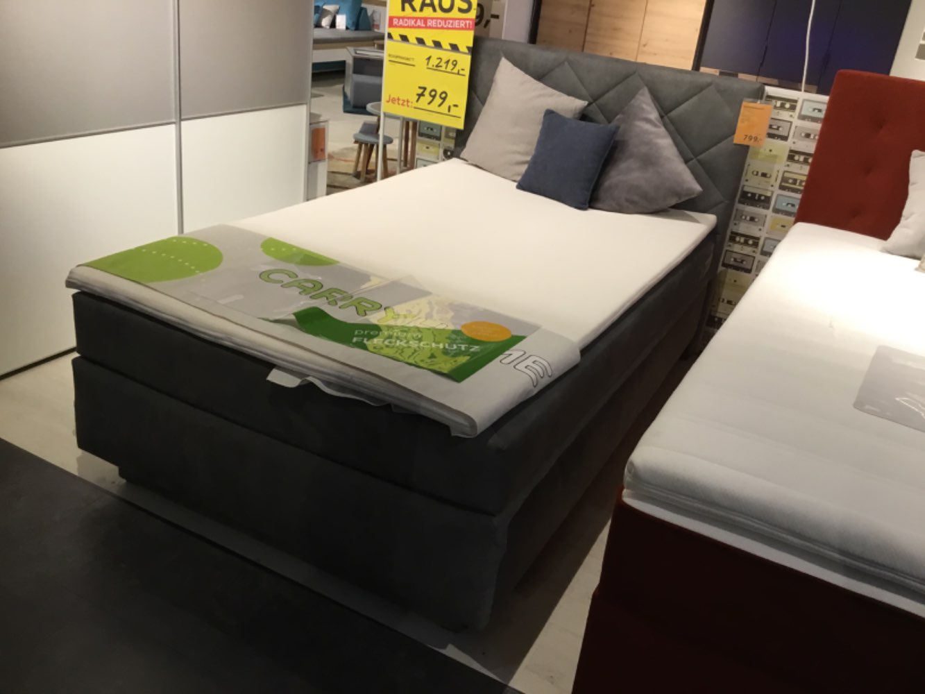 Möbel,Boxspringbett Covina, Grau, 120/200cm,Bettkasten,XXXLutz