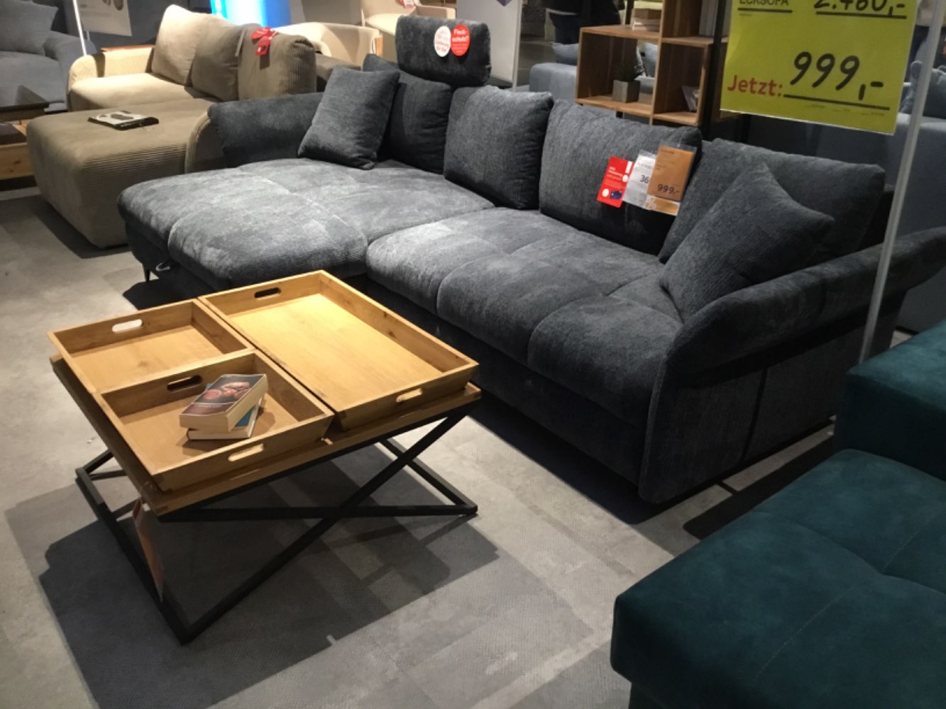 Möbel,BlackRedWhite,Ecksofa Robin,Blau,Bettkasten,XXXLutz