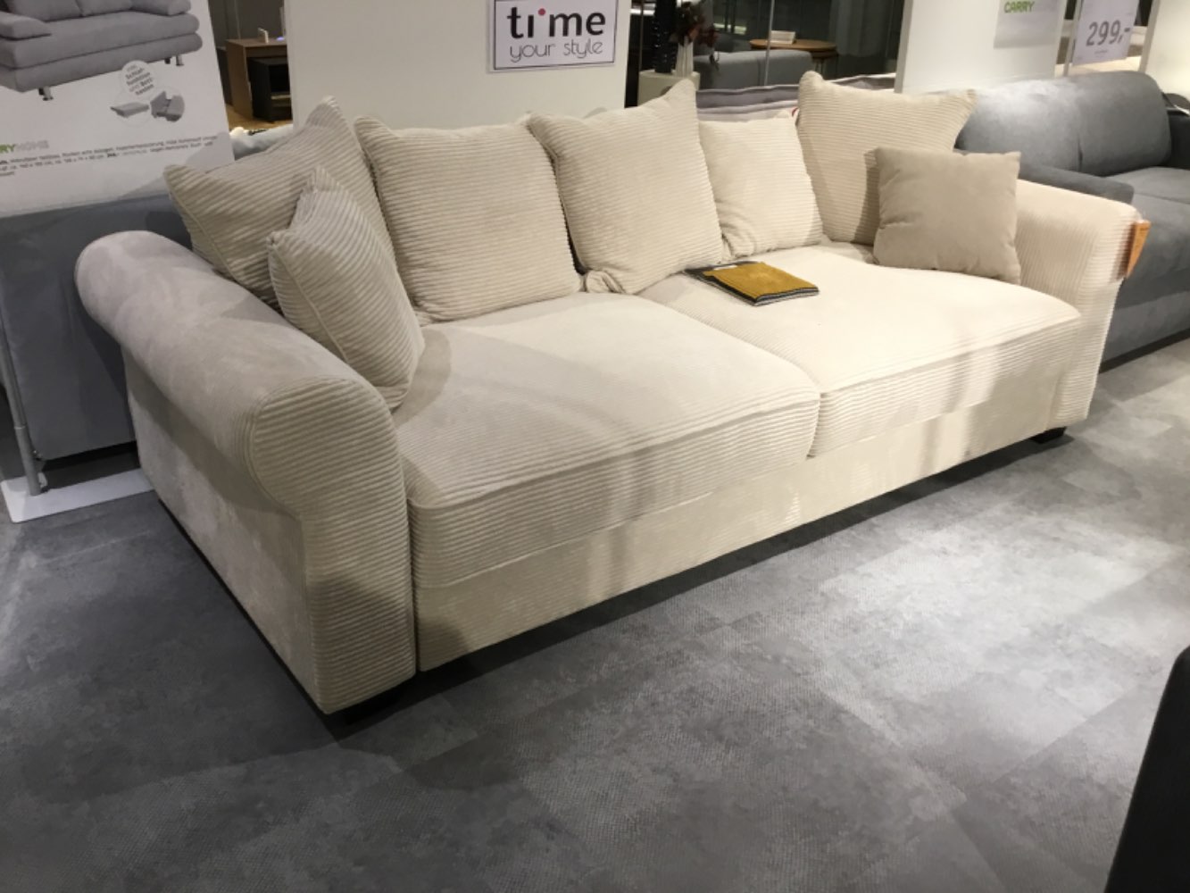Möbel,ED-Lifestyle,Schlafsofa Maureen,Cream,ca 247cm Breit,XXXL